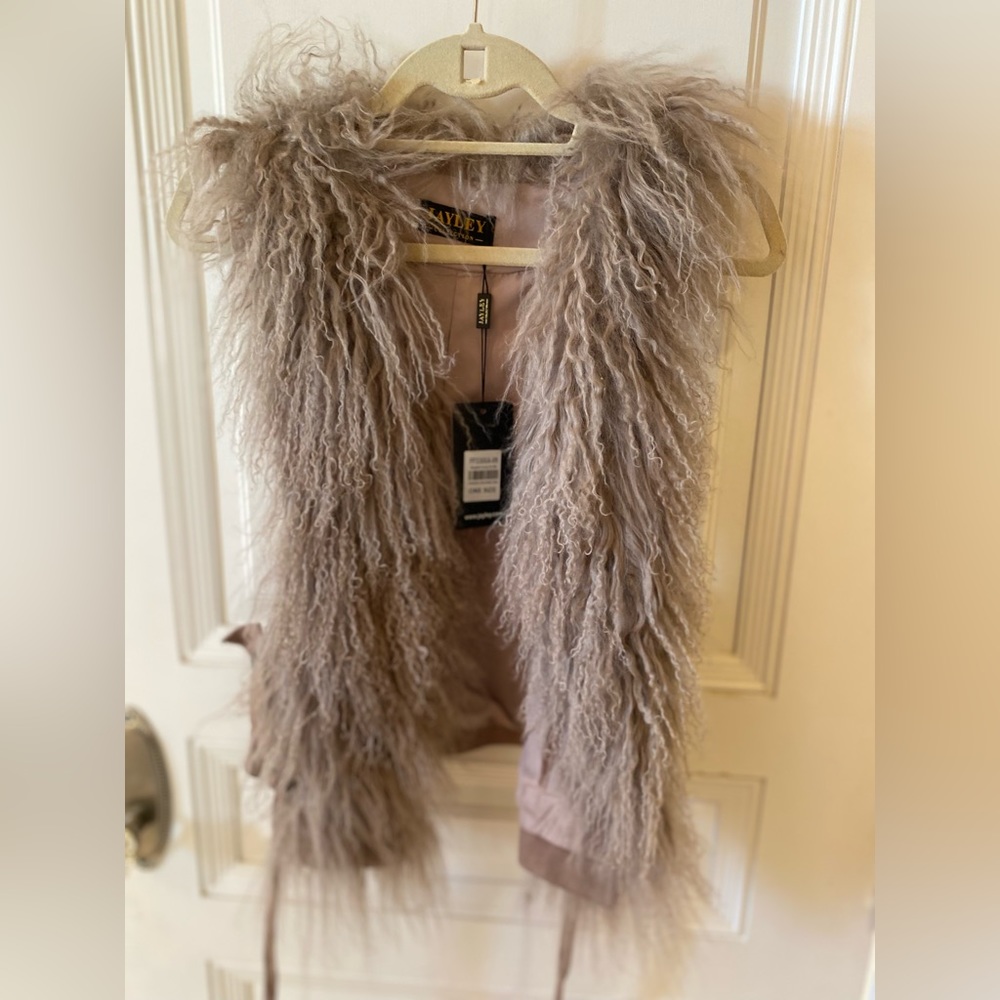 faux fur and faux suede Jayley collection vest